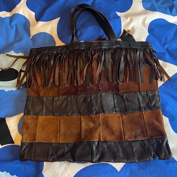 Tasseled leather patchwork purse for your eclectic outings - Picture 2 of 7